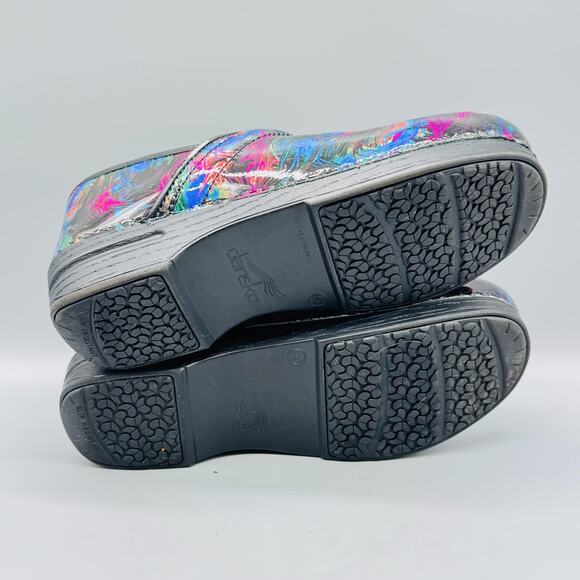 Dansko Shoes Womens 12 Black Multicolor Leather Clogs XP Professional Work Nurse - Picture 9 of 12